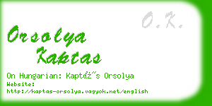 orsolya kaptas business card